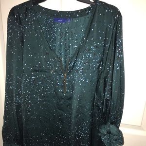 Green sparkly tunic  2x EUC